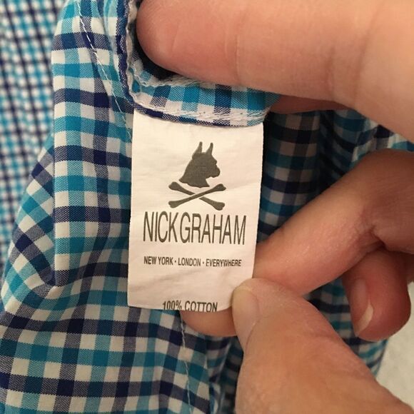 Nick Graham modern fit plaid button down shirt XXL - Picture 6 of 7